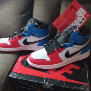 Nike air1 patent leather white ,red and blue brand new